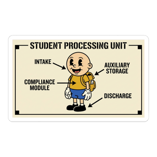 Student Processing Unit Sticker - Funny Dystopian School Decal