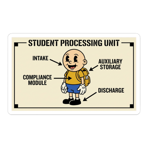 Student Processing Unit Sticker - Funny Dystopian School Decal