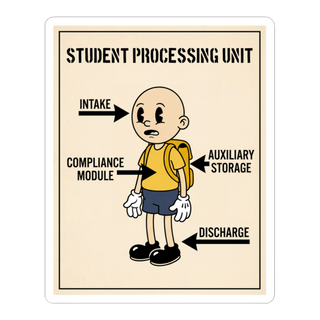 Student Processing Unit Sticker - Funny Dystopian School Decal