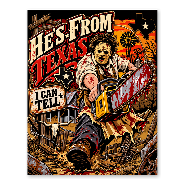 Support Local Texas Butchers Poster — Funny Horror Art
