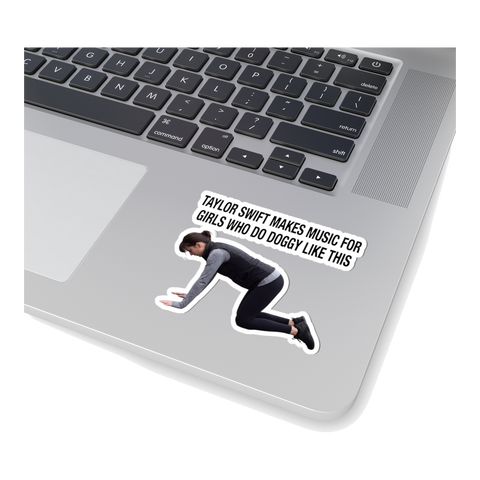 Tabletop Position Sticker — Deadpan Pop Music Joke — White