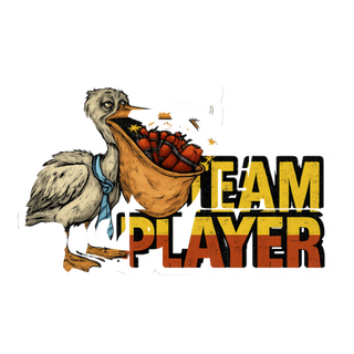 Team Player Pelican Sticker — Funny Office Burnout Decal