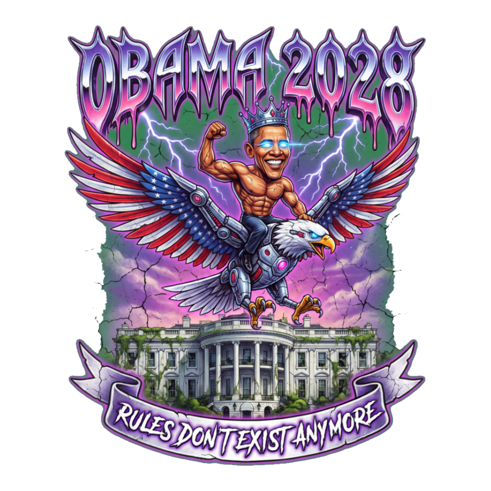Term Limits Are For Mortals Sticker — Funny Barack Obama 2028 Eagle — White