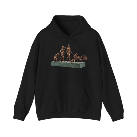 Terminal Evolution Carcinization Crab Hoodie — Black