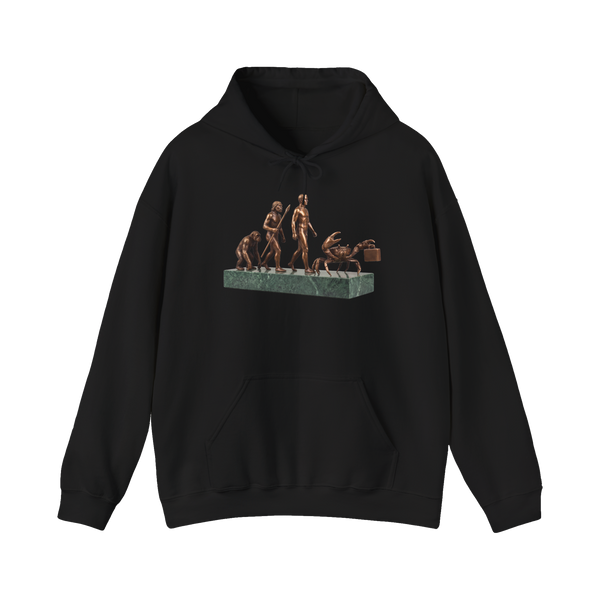 Terminal Evolution Carcinization Crab Hoodie — Black