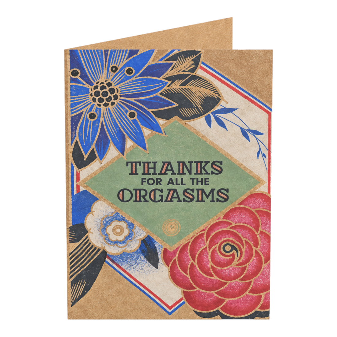 Thanks For All The Orgasms Funny Romantic Greeting Card — 3.5" x 4.9" (Vertical) / Coated (both sides) / 1 pc
