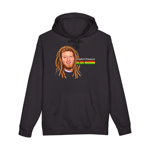 The Algo-Riddim Hoodie — Funny Mark Zuckerberg — Black