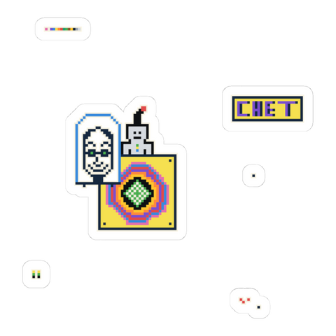 The Commission Season 3 Mural Sticker — Funny Season 3 Pixel Art Mural — White