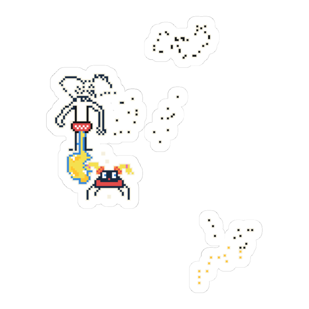 The Commission Season 4 Mural Sticker — Funny Season 4 Pixel Art Mural — White