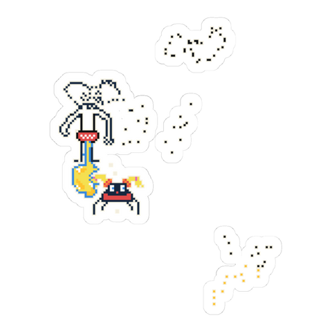The Commission Season 4 Mural Sticker — Funny Season 4 Pixel Art Mural — White
