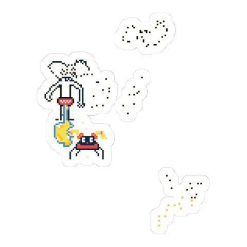 The Commission Season 4 Mural — Crowdsourced Internet Art Sticker — White