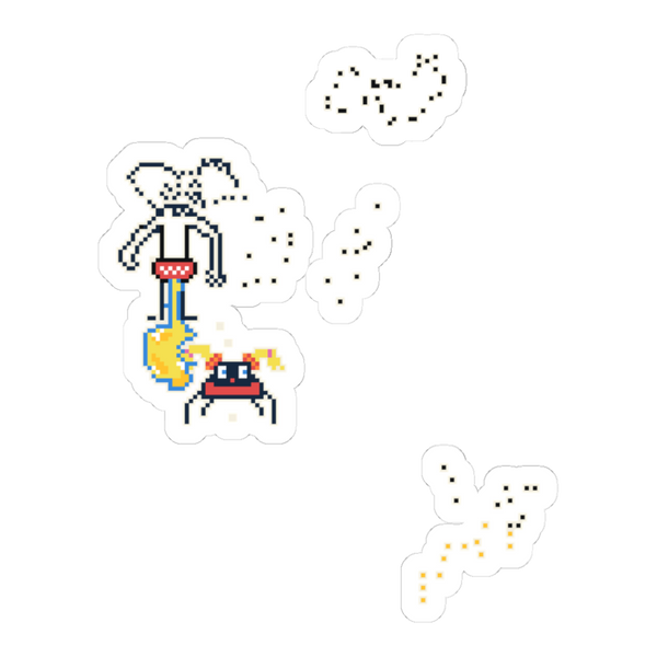 The Commission Season 4 Mural — Crowdsourced Internet Art Sticker — White