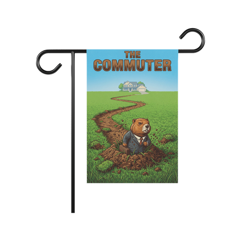 The Commuter Funny Garden Flag — Weird Yard Art