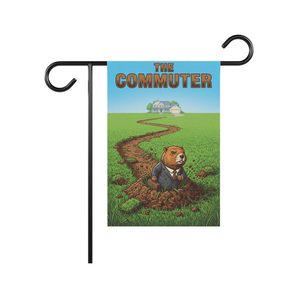 The Commuter Funny Garden Flag — Weird Yard Art