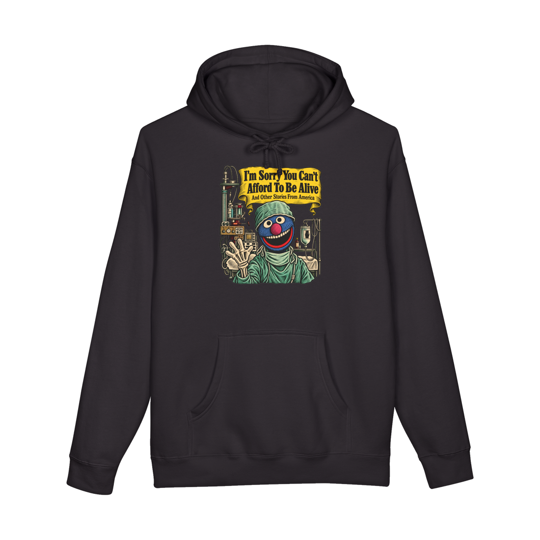 The Monster At The End Of This Bill Hoodie — Funny Healthcare — Black