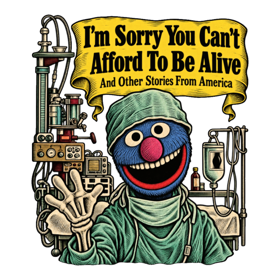 The Monster At The End Of This Bill Sticker — Funny Healthcare — White