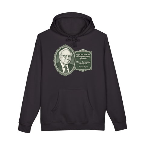 The Oracle Of Moonshots Hoodie — Funny Warren Buffett — Black