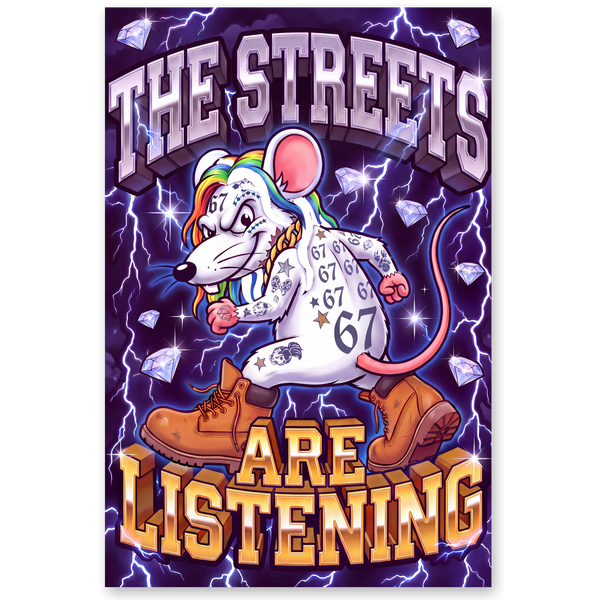 The Streets Are Listening - Vacanti Ear Mouse Retro Poster