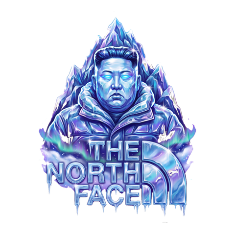 The True North Face — Funny Kim Jong Un Parody Sticker — White