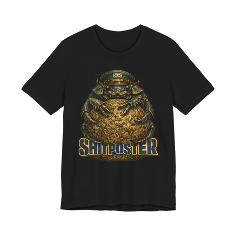 A t-shirt featuring a Victorian-style illustration of a dung beetle.