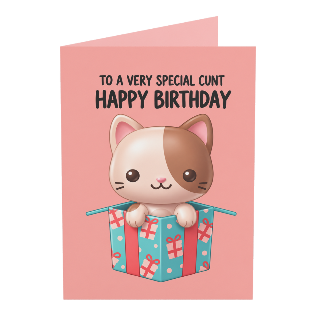 To A Very Special Cunt Cat Birthday Card — 3.5" x 4.9" (Vertical) / Coated (both sides) / 1 pc