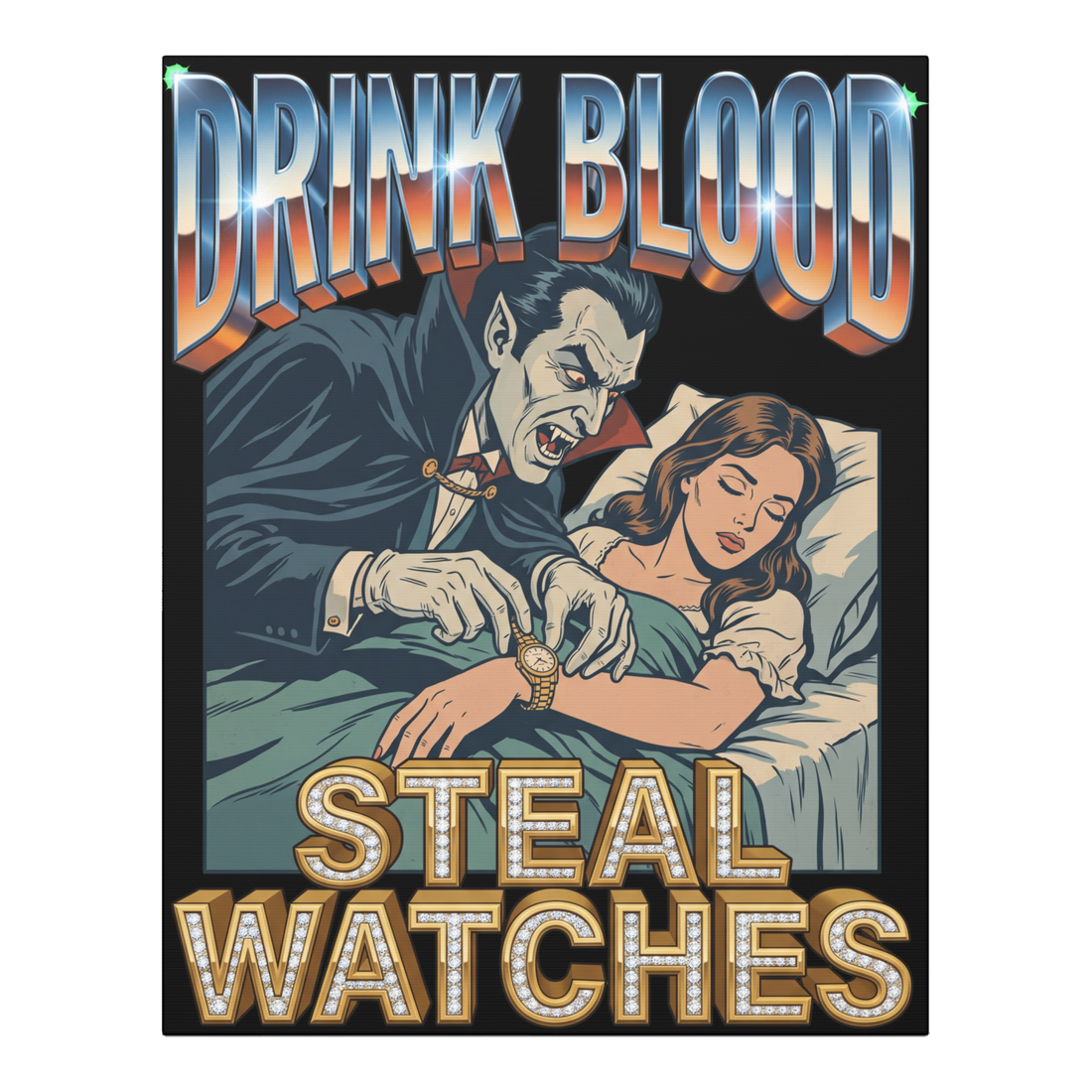 Transylvanian Lick — Funny Bootleg Dracula Wall Art — 0.75''