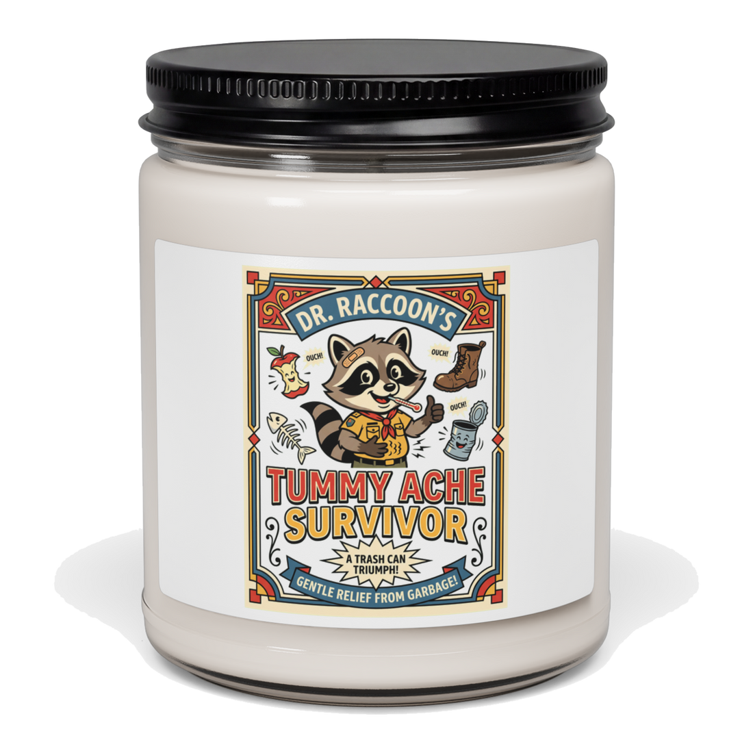 Tummy Ache Survivor Candle — Funny Meme Gift — Clean Cotton