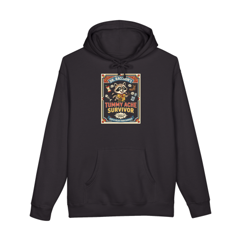 Tummy Ache Survivor Hoodie — Funny Meme Gift — Black