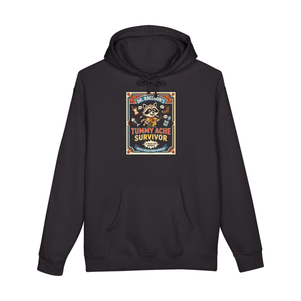 Tummy Ache Survivor Hoodie — Funny Meme Gift — Black