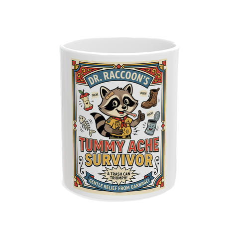 Tummy Ache Survivor Mug — Funny IBS Meme Coffee Cup