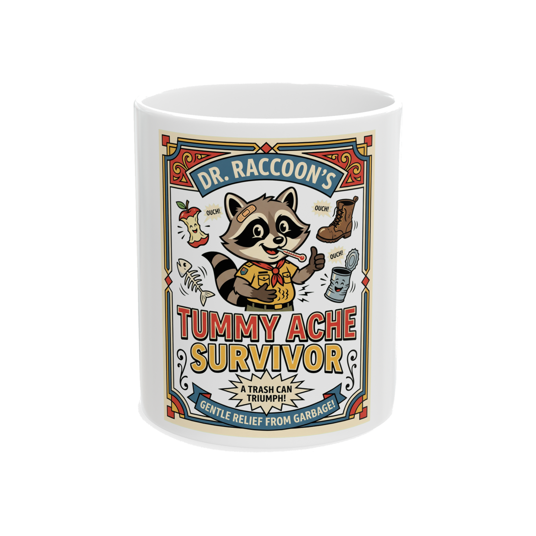 Tummy Ache Survivor Mug — Funny IBS Meme Coffee Cup