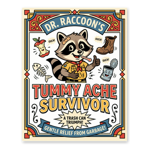 Tummy Ache Survivor Funny Meme Poster