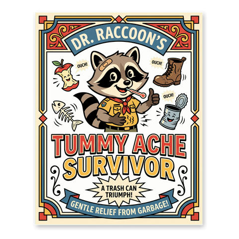 Tummy Ache Survivor Funny Meme Poster