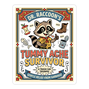 Tummy Ache Survivor Sticker — Funny Stomach Ache Meme