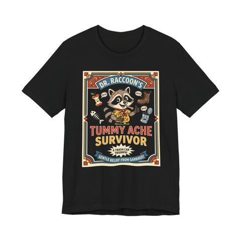 Tummy Ache Survivor Shirt — Funny Meme Tee — Black