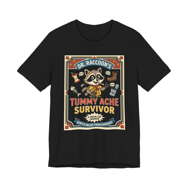 Tummy Ache Survivor Shirt — Funny Meme Tee — Black