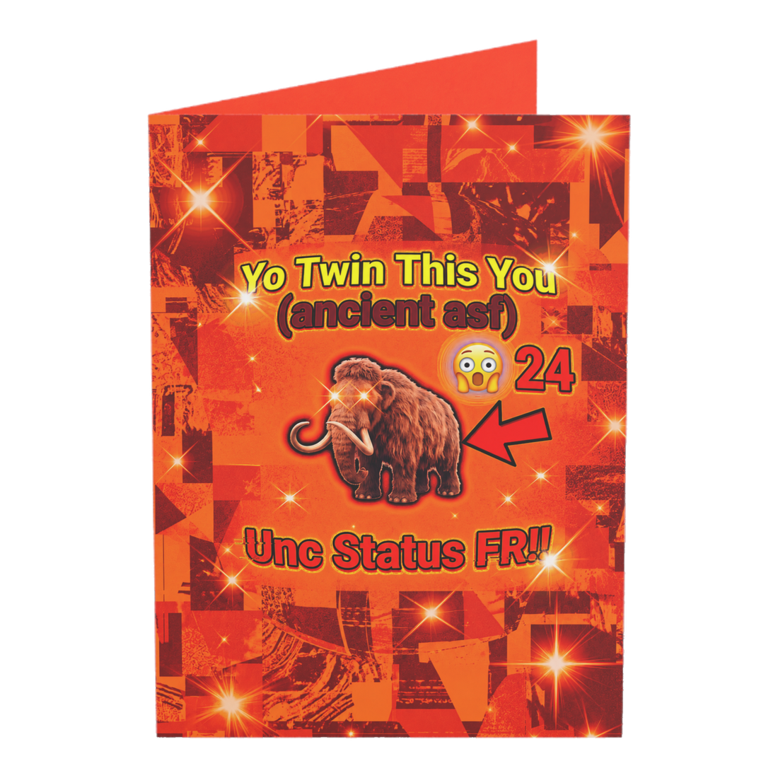Unc Status Mammoth 24th Birthday Card — 3.5" x 4.9" (Vertical) / Coated (both sides) / 1 pc