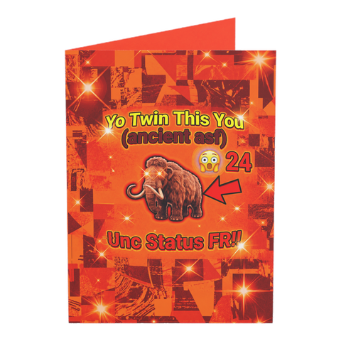 Unc Status Mammoth 24th Birthday Card — 3.5" x 4.9" (Vertical) / Coated (both sides) / 1 pc
