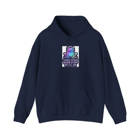 Unintelligible For My Own Safety — Surreal Frog Hoodie — Navy