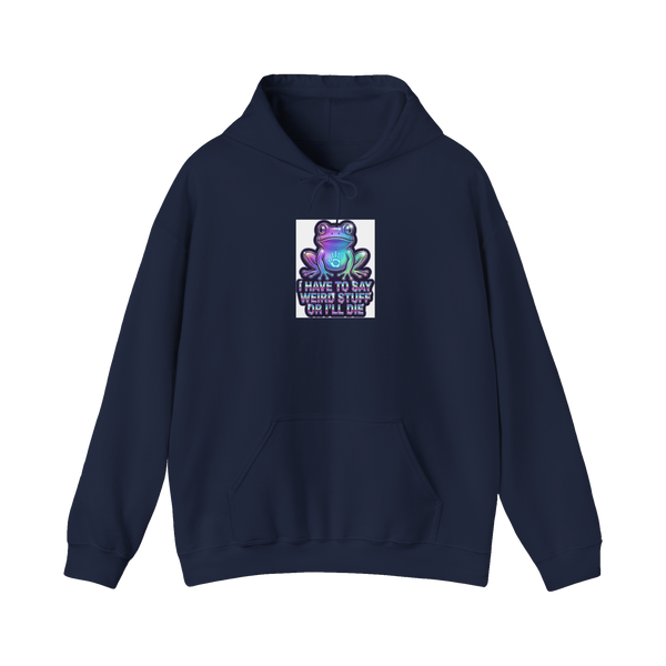 Unintelligible For My Own Safety — Surreal Frog Hoodie — Navy