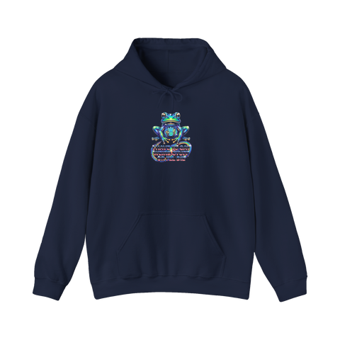 Unintelligible For My Own Safety — Psychedelic Frog Hoodie — Navy