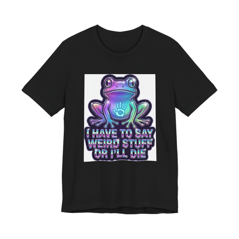 Unintelligible For My Own Safety Tee — Funny Airbrush Frog Shirt — Black