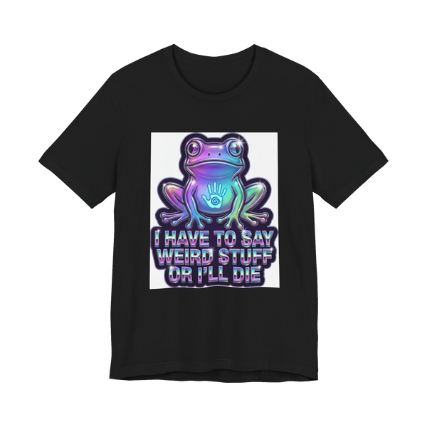 Unintelligible For My Own Safety Tee — Funny Airbrush Frog Shirt — Black