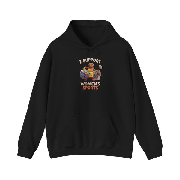 Unpaid Domestic Decathlon — Funny Housework Hoodie — Black