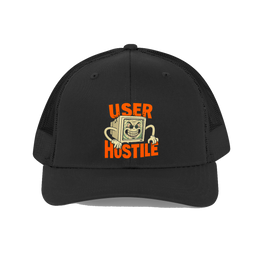 User Hostile Design Hat — Funny Tech & UX Trucker Cap