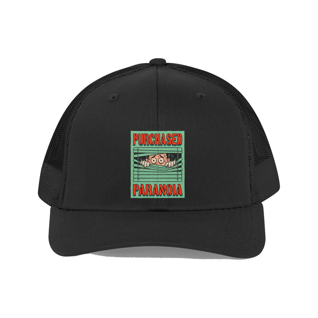 Voluntary Paranoia Procurement Hat — Funny Stoner Trucker Cap — Black