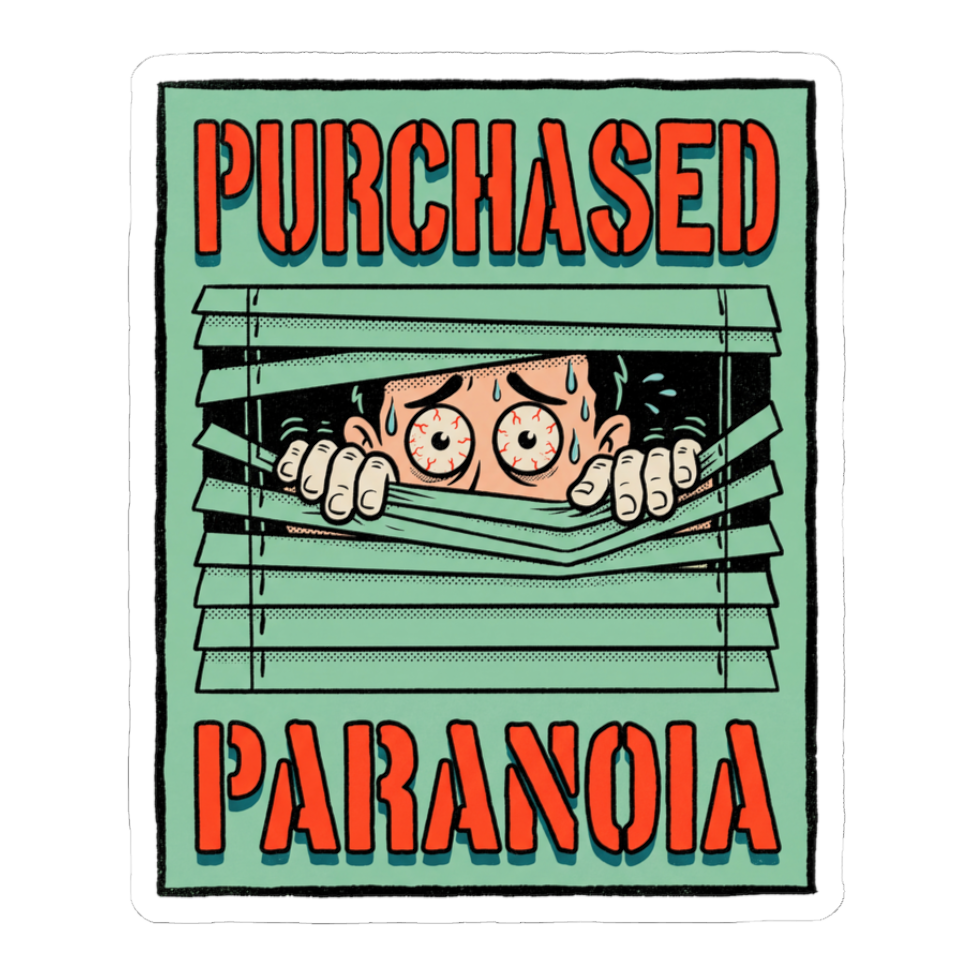 Voluntary Paranoia Procurement - Funny Weed Sticker — White