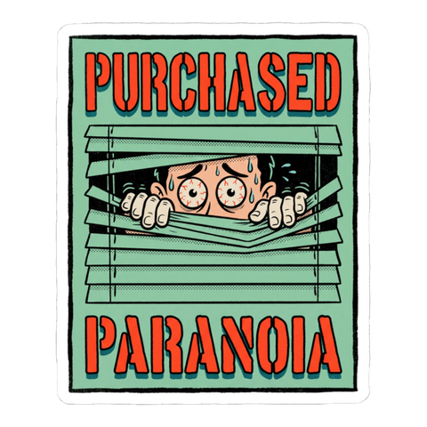 Voluntary Paranoia Procurement - Funny Weed Sticker — White