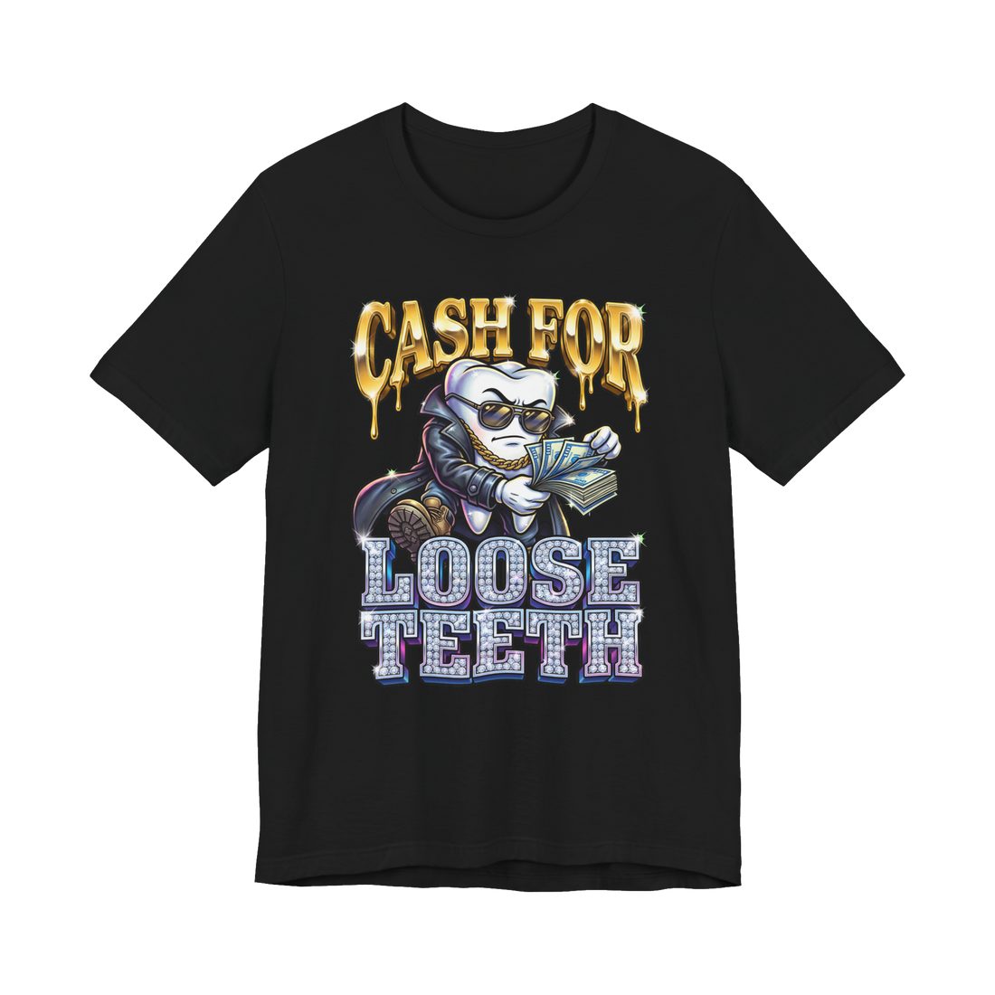 We Buy Teeth Shirt — Funny Bootleg Bandit Sign Tee — Black
