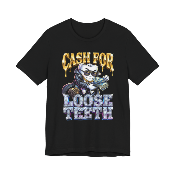 We Buy Teeth Shirt — Funny Bootleg Bandit Sign Tee — Black